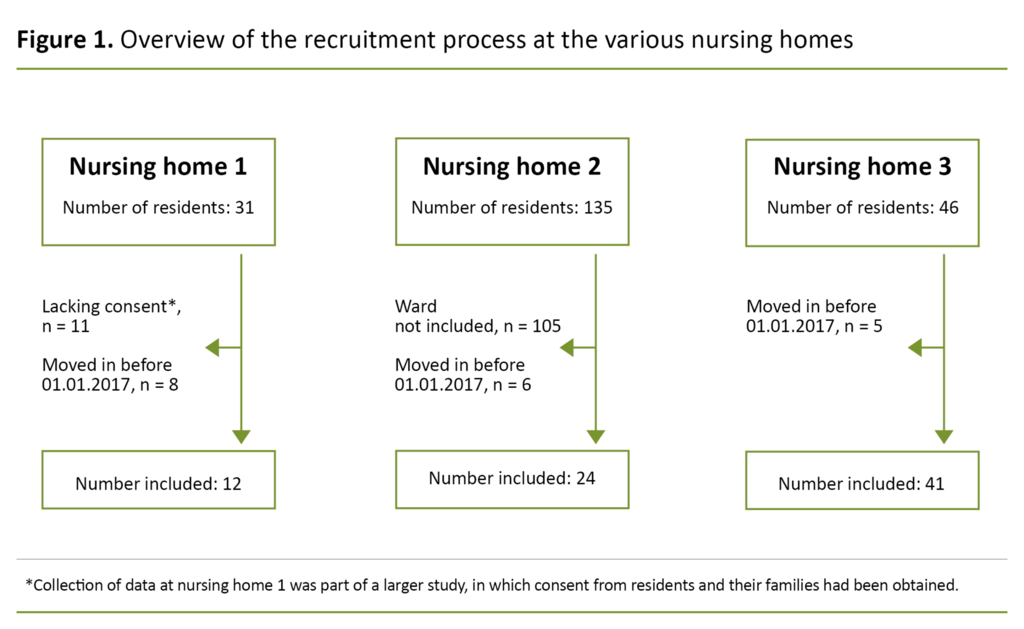 Figure 1. Overview of the recruitment process at the various nursing homes.