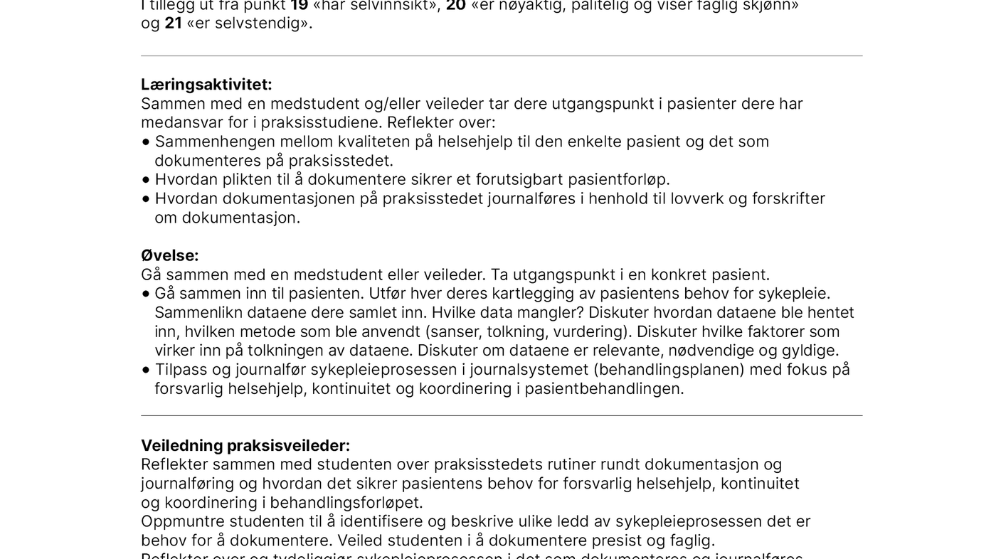 Figur 1. Eksempel på strukturert læringsaktivitet