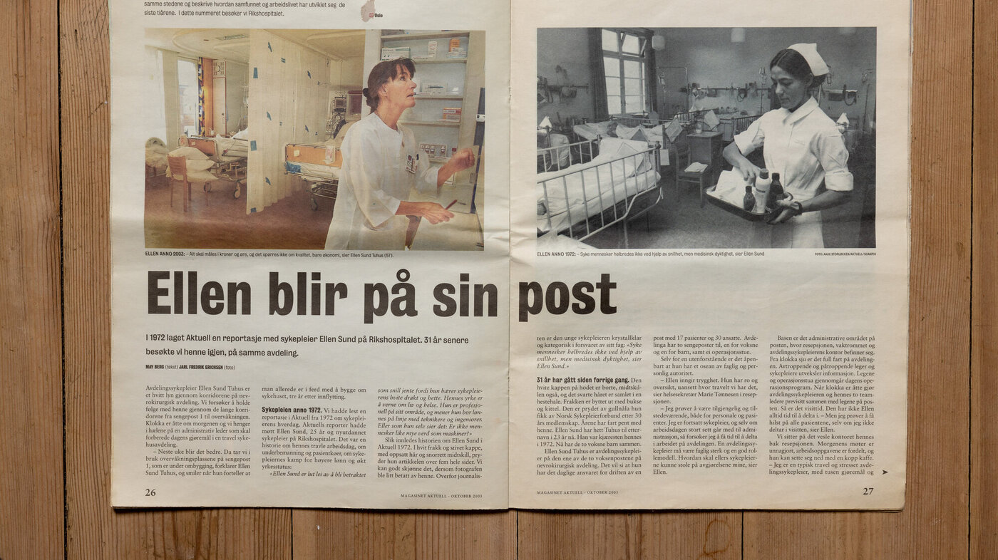 Ellen Sund Tuhus. Bildet viser artikkel i Magasinet Aktuell.
