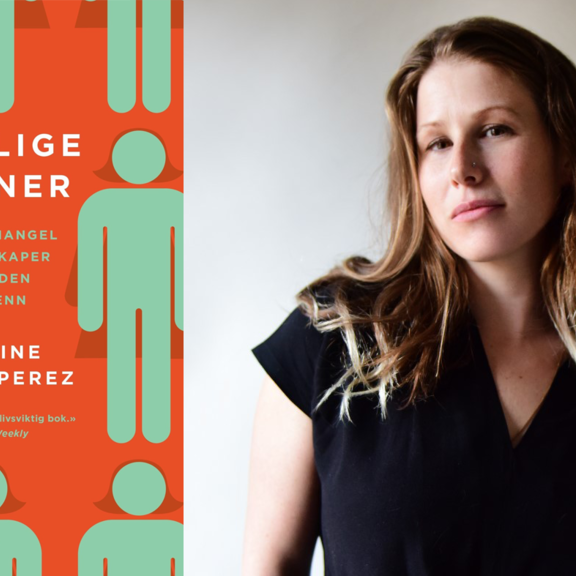 Bildet viser boken "Usynlige kvinner" og forfatteren Caroline Criado Perez